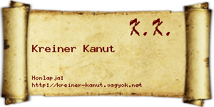 Kreiner Kanut névjegykártya